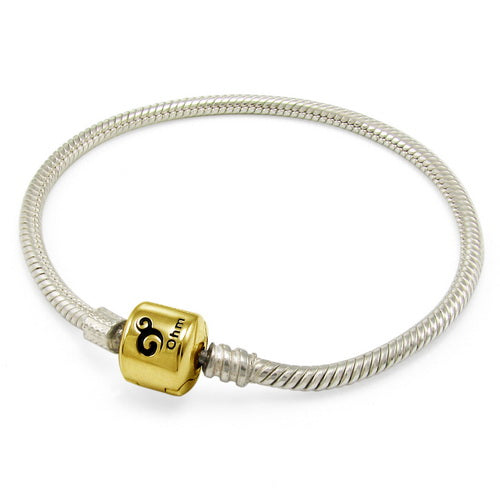 Sterling Silver Bracelet with Vermeil Clasp (Retired)